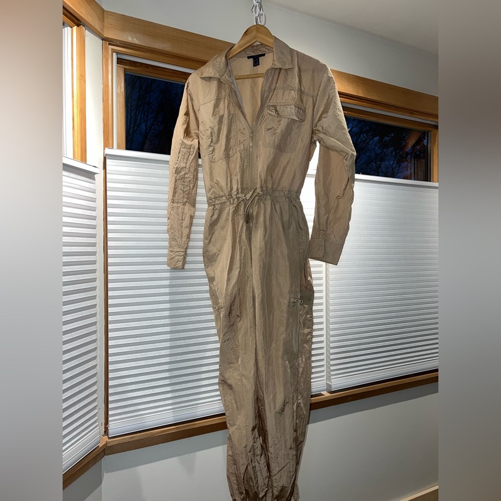 Forever 21 Tan Utility Jumpsuit